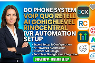do phone system voip quo retell ai gohighlevel ringcentral IVR automation setup