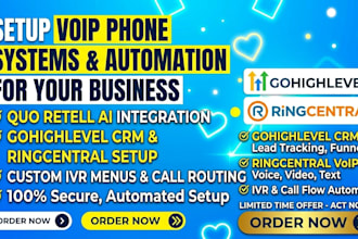 do phone system voip quo retell ai gohighlevel ringcentral IVR automation setup