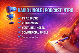 create jingle music, rap jingle, youtube podcast intros outro, and dj theme song