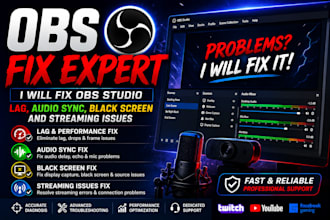 fix obs studio lag audio sync black screen and streaming issues
