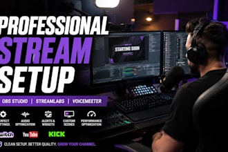 setup obs, streamlabs, and professional streaming audio