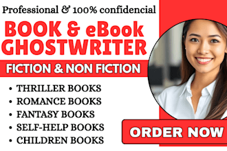 be your book and ebook ghostwriter, fiction ghostwriter, romance ghostwriter
