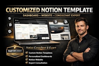 do customized notion template notion dashboard website notion consultant expert