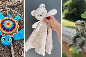 custom amigurumi crochet plush toy patterns with step by step PDF tutorial