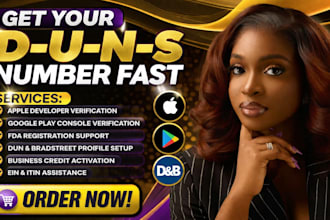 get your d u n s number fast for apple developer, google play, fda