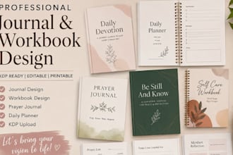 design journal workbook devotional prayer journal planner christian KDP book