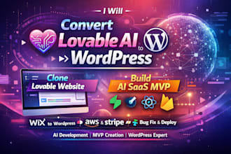 convert lovable ai to wordpress, clone lovable website, build ai saas mvp replit