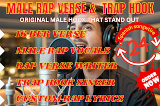 write sing a fire 16 bar rap verse trap hook for your beat