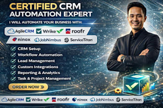 agile crm wrike roofr ninox jobnimbus servicetitan jobtread automation agent