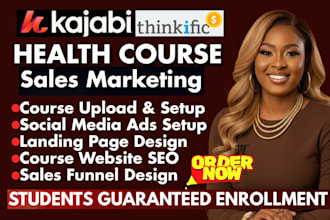 kajabi online course promotion kajabi health yoga course SEO kajabi sales page