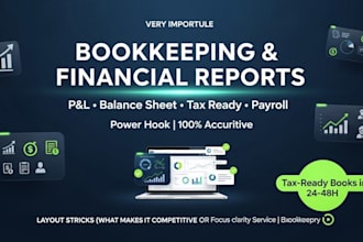 do bookkeeping, financial statements, tax ready books and payroll management