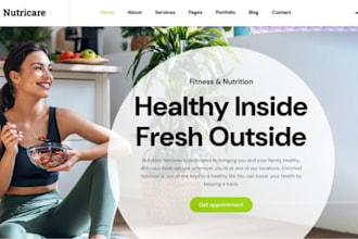 design wix nutrition coach website wellness program website meal planning websit