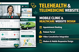 design telemedicine website, telehealth healthcare, booking website