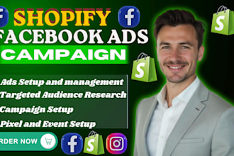 setup shopify facebook ads campaign, fb ads, meta ads, instagram ads