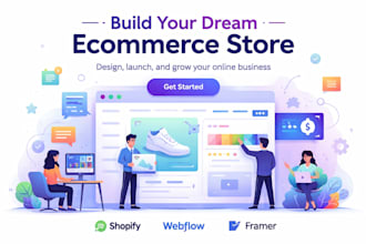 design shopify webflow framer ecommerce dropshipping website