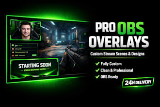 design professional obs stream overlays and custom scenes