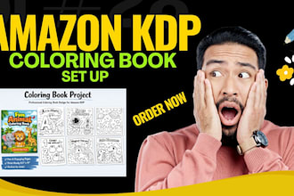 do amazon KDP coloring book setup kids coloring pages kdp book cover