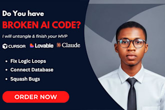fix, debug, and finish your broken ai vibe coded app or mvp