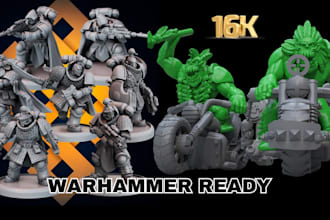 3d print and paint custom miniatures for warhammer, 40k, d and d tabletop games