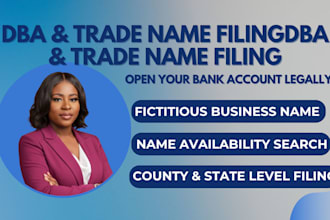 do dba registration, trade name search, and fictitious name filing