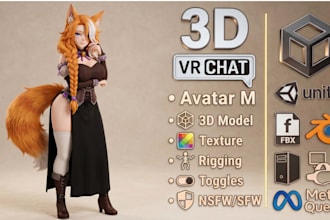 custom vrchat avatar nsfw furry avatar vrchat chracter vrc avatar vrc 3d model