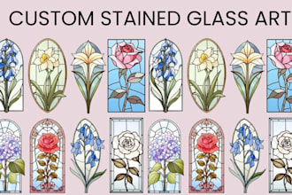 design vintage stained glass art mosaic patterns fantasy glasswork illustration