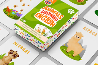 draw custom illustration for memory card kids educational playing card flash box