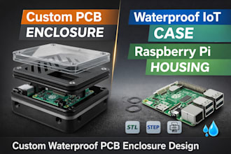 custom pcb iot enclosure waterproof raspberry pi case 3d printi housing stl file