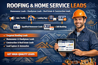 generate roofing leads homeowner handyman  real estate logo construction leads
