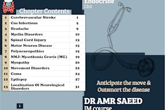 design clean and modern medical book pages and study notes