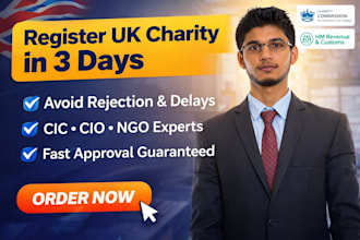 register UK charity, cic or cio with fast approval in 3 days