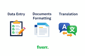 help with data entry, excel tasks, and simple translation
