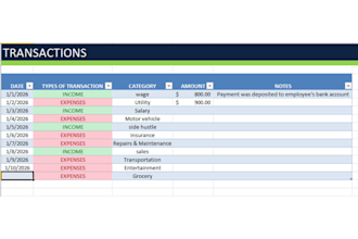 create an automated income and expense tracker in excel