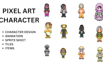 create pixel art, pixel character, pixel character design