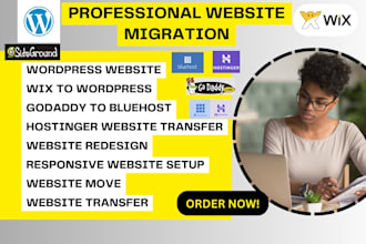 migrate transfer or move wix godaddy wordpress website to hostinger bluehost