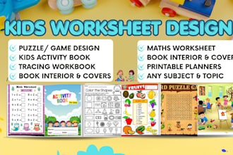 design kindergarten preschool kids activity book worksheets tracing workbook kdp