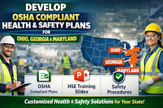 develop osha compliant health and safety plan for ohio, georgia, and maryland