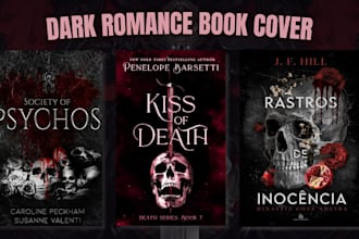 do dark romance book cover, fantasy romance, ebook cover, book cover design
