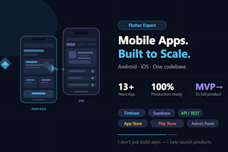 develop flutter mobile app for android and ios with backend
