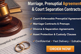 do prenuptial agreement by court separation, divorce, legal agreements