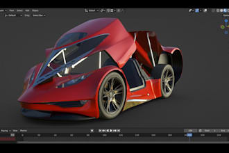 3d interior and exterior car modeling body kit model rc model high and low poly
