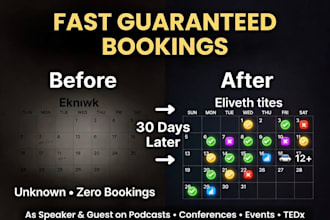 get you guaranteed bookings on tedx podcasts, conferences and speaking gigs