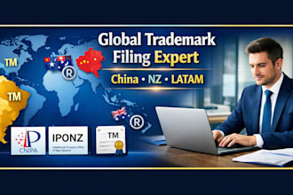 file trademark in china, latin america, new zealand iponz fast