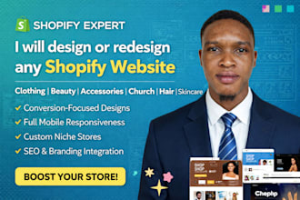 build shopify website design shopify redesign automated dropshipping store seo