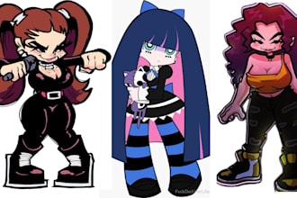 design and animate your oc sprite sheet for friday night funkin mod fnf