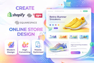 create shopify squarespace zyro online store design