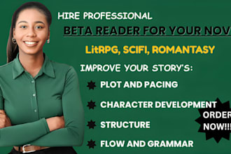 beta read your litrpg scifi fanfiction or romantasy novel