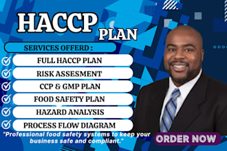 write haccp plan, food safety, gmp and iso 22000 documents, ccp risk assessment