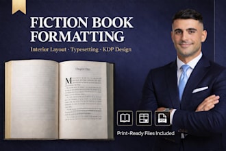 do book formatting, fiction book interior layout, typesetting and KDP print read