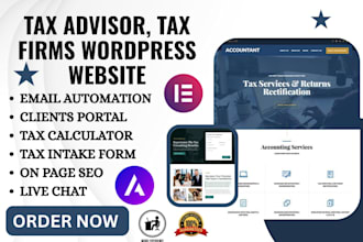 build tax advisor wordpress website with client portal, tax forms and automation